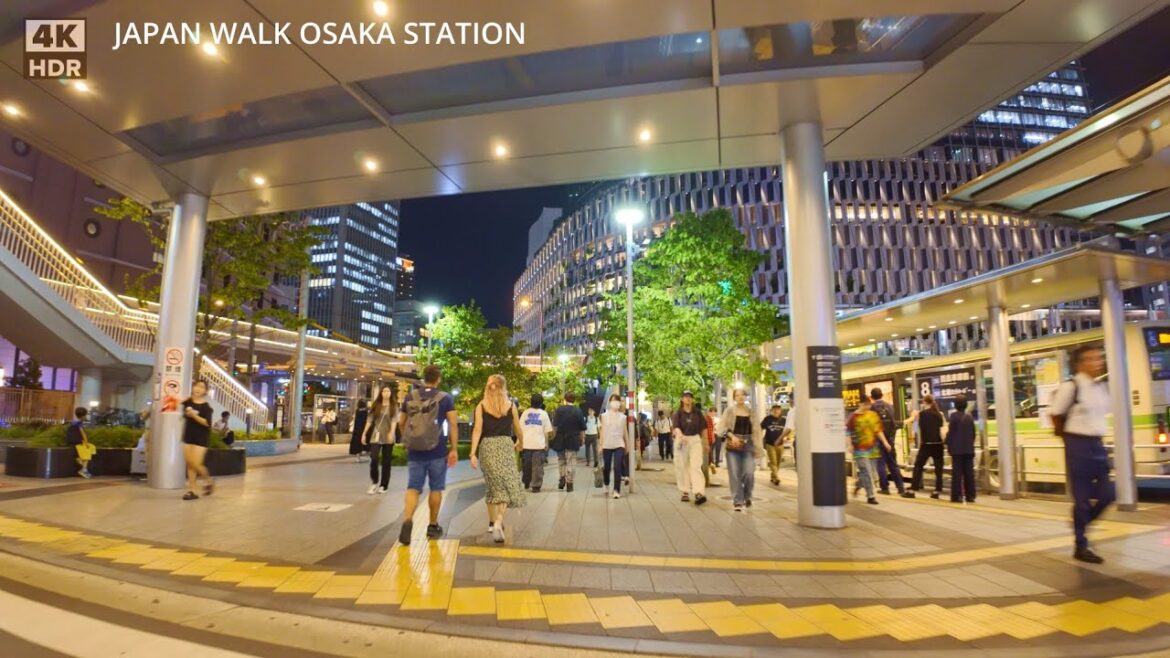 大阪駅(梅田)周辺を歩く4kHDR Japan walking tour around Osaka station city