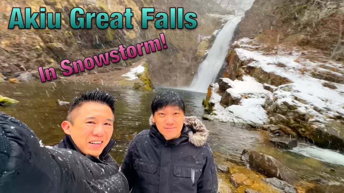 We Found Paradise! Akiu Great Falls in a Snowstorm