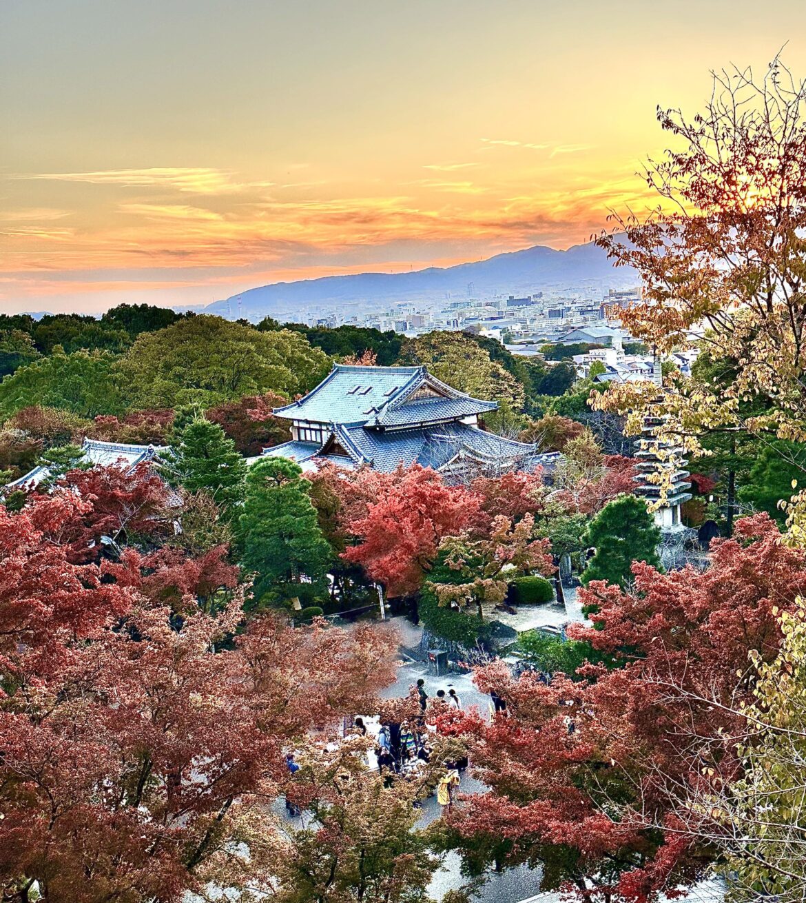 Kiyomizu-dera Temple Sunset- top of Sannenzaka & Ninenzaka Streets, Kyoto