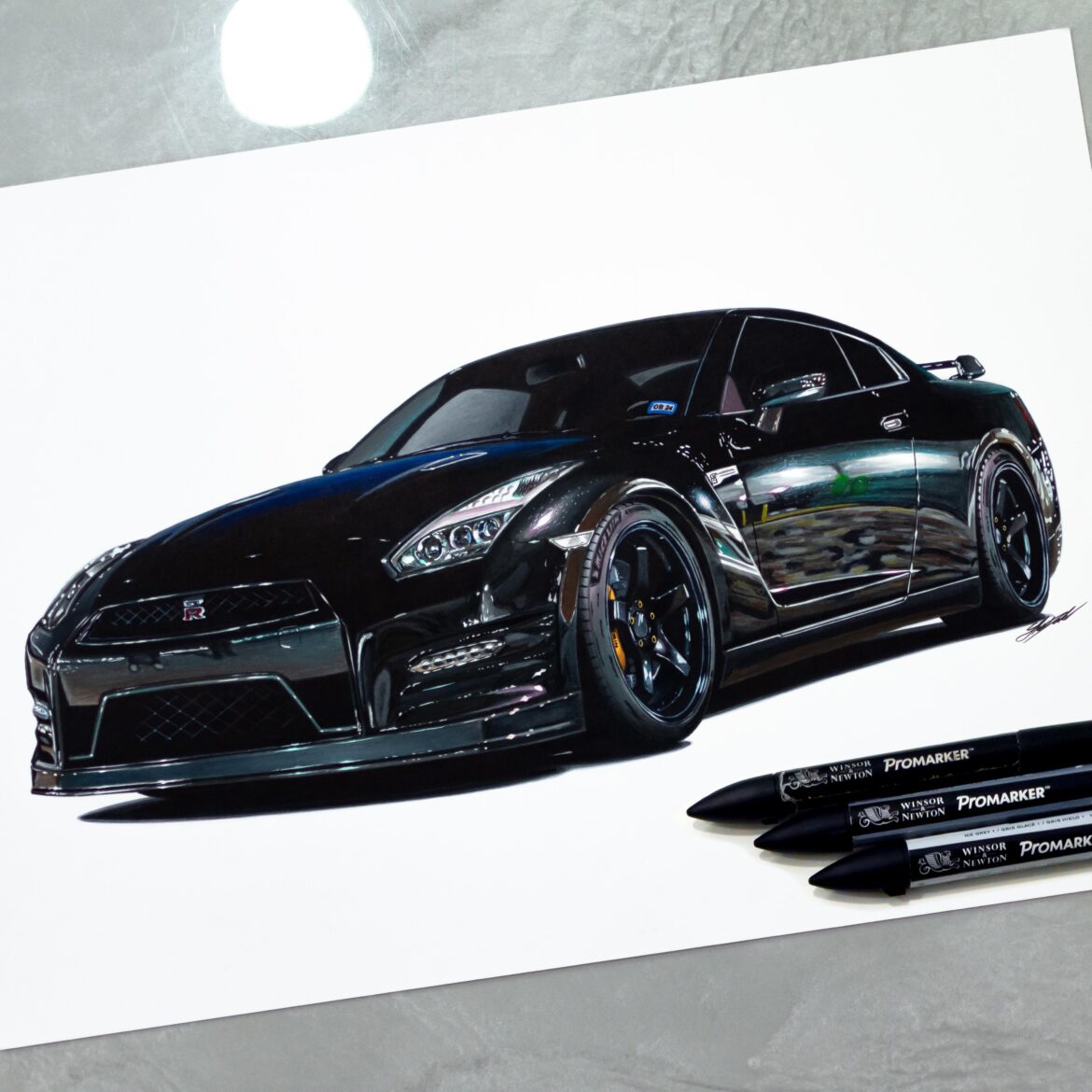 A drawing i made for the owner of the GT-R