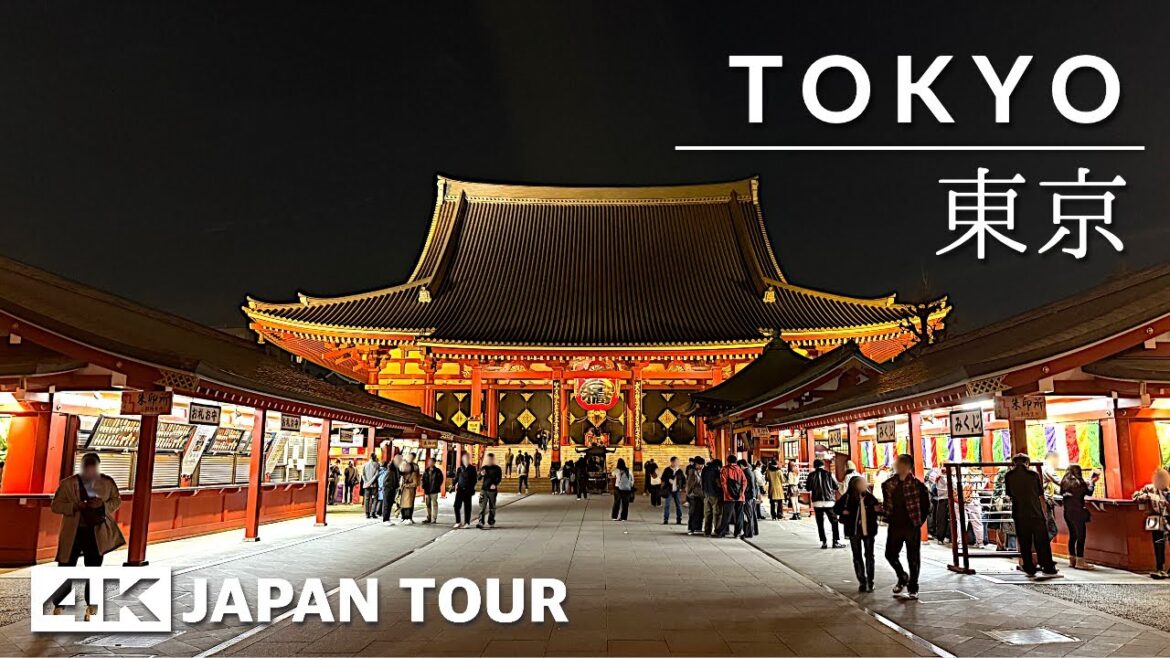 Japan Night Temple Walk | Warm Lights of Asakusa, Tokyo – 4K Japan Night Temple Walk | Warm Lights of Asakusa, Tokyo - 4K