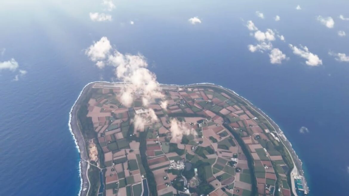 沖縄県島尻郡北大東村西港沖 上空3,300ｍ 【HD】ドローン 空撮 動画　KITADAITO Island