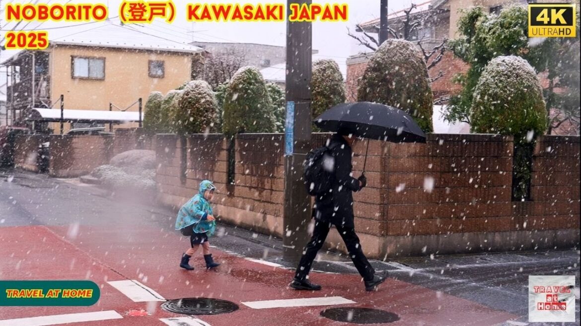 4K HDR Japan travel 2025 |  Heavy Snow Walk in Noborito（登戸）Kawasaki  Japan |  Relaxing City ambience