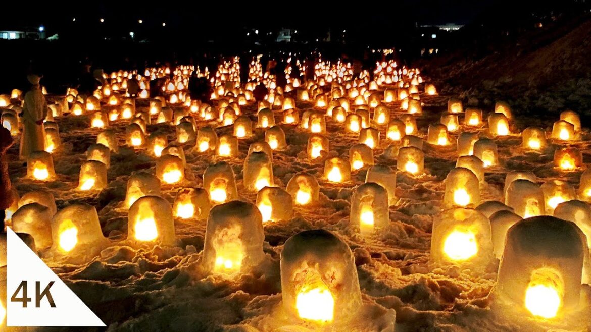 【4K】Walking Through Yokote's Kamakura Festival - Akita, Japan