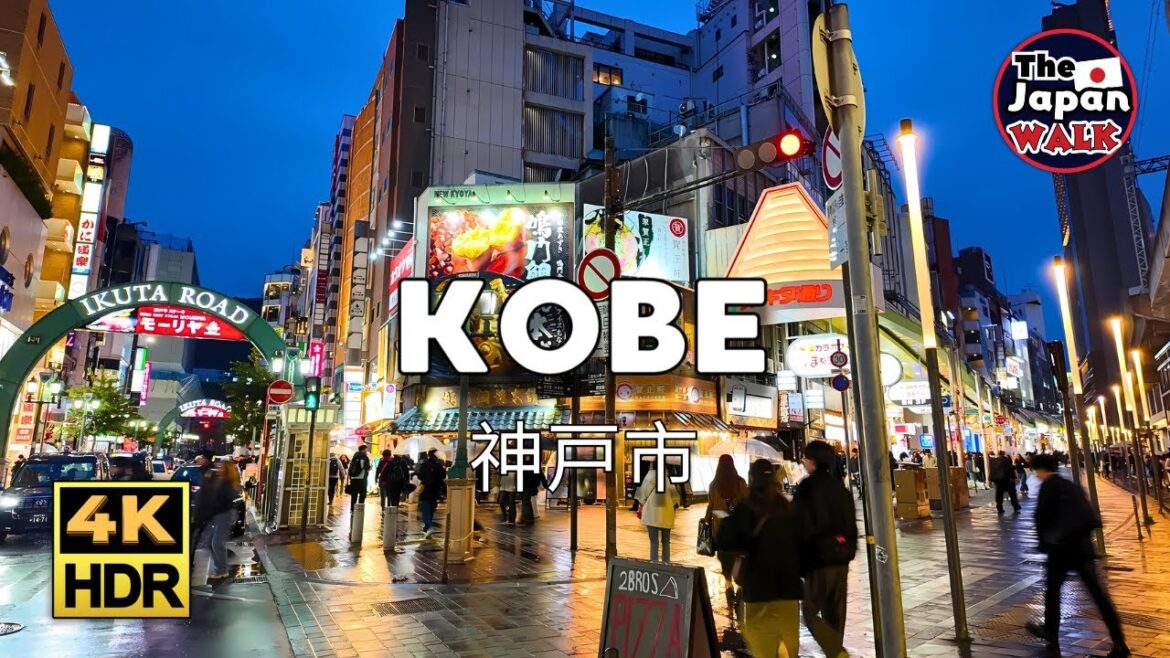 Kobe: Rainy Night Vibes & Hidden Nightlife | Walking Tour | 4K | HDR