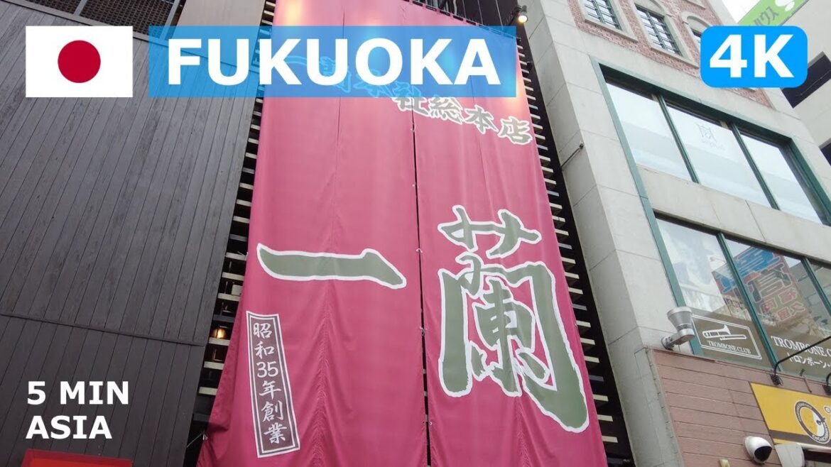 🇯🇵 Japan - Fukuoka: 5 Minutes Walking Tour - 4K