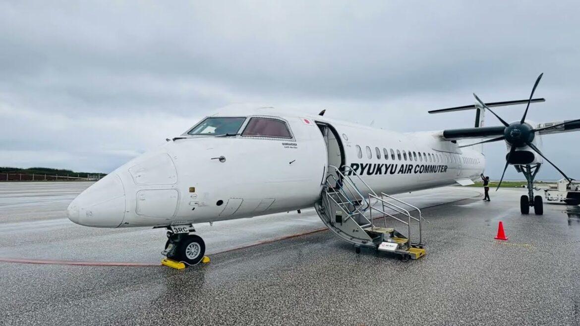 Ryukyu Air Commuter RAC 842 from Kitadaito KTD to Naha OKA Landing 琉球エアコミューター 842便 北大東空港発 沖縄那覇空港行