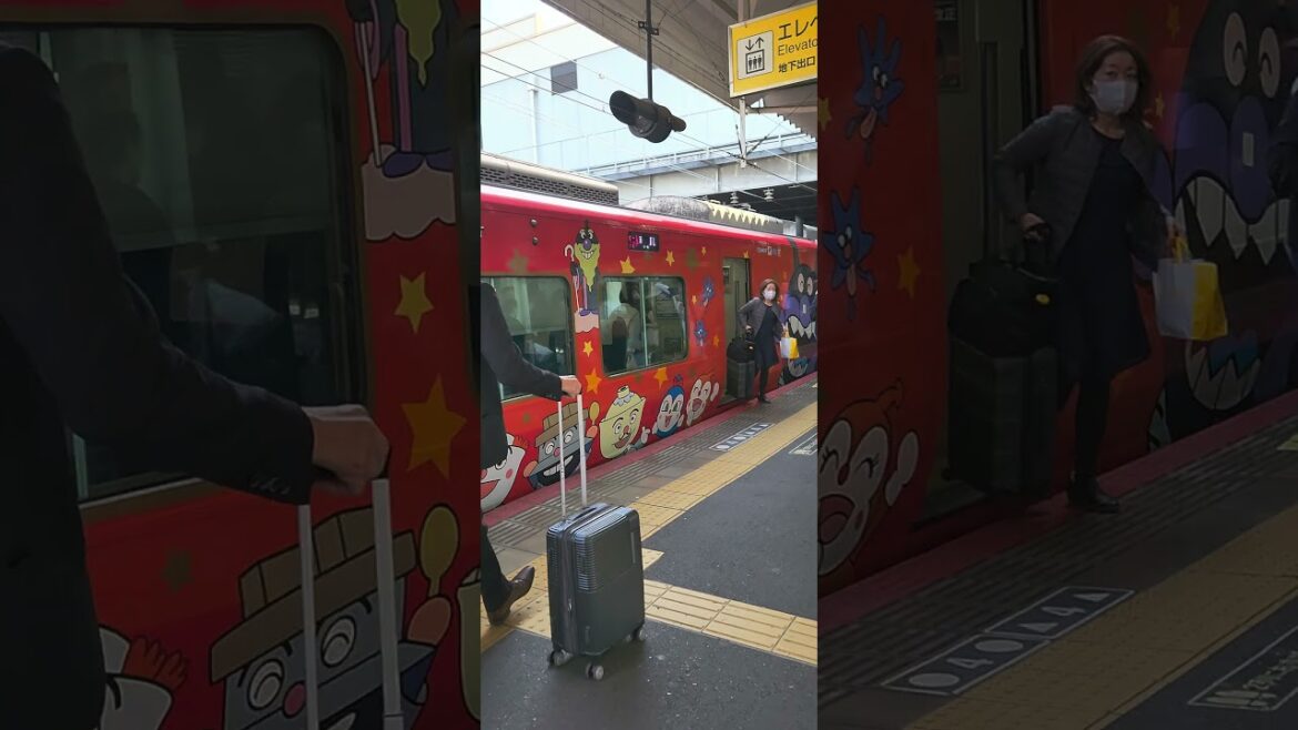 Anpanman Train in Okayama! I like Baikinman the best 🤣