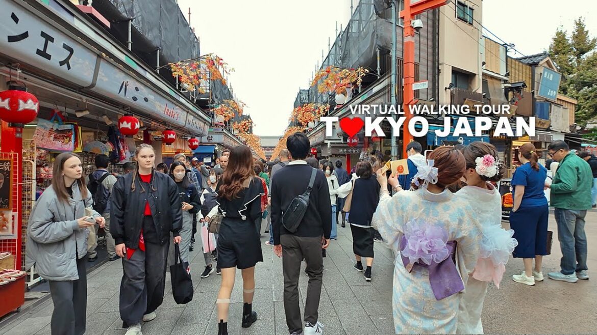 TOKYO CITY TRAVEL 6 - WALKING TOUR Asakusa, Nakamise Street, Sensoji & Tokyo Skytree, Taito City, 4K