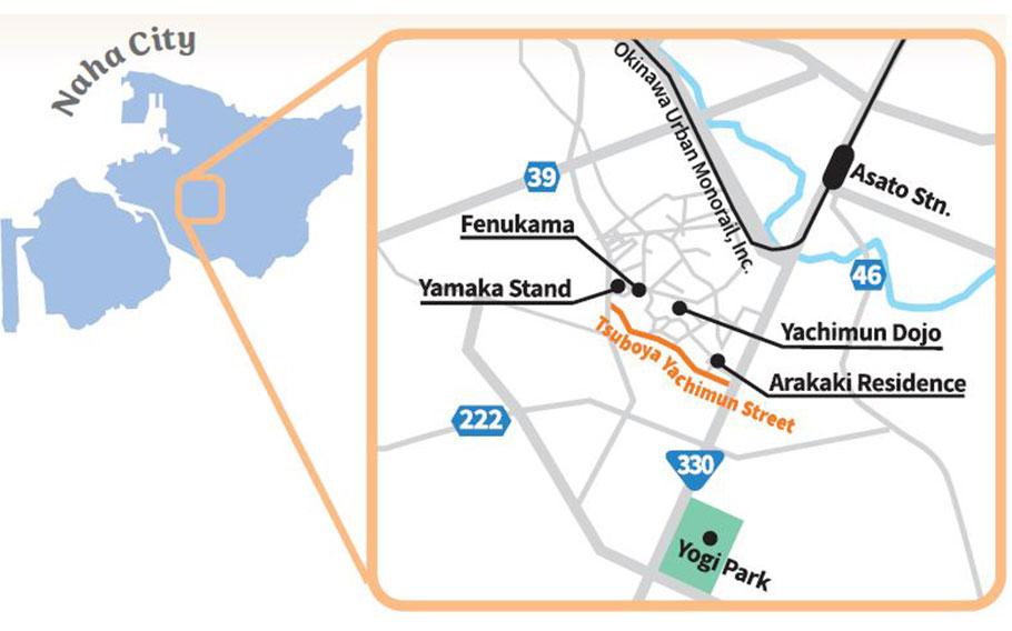 map showing the yachimun street.