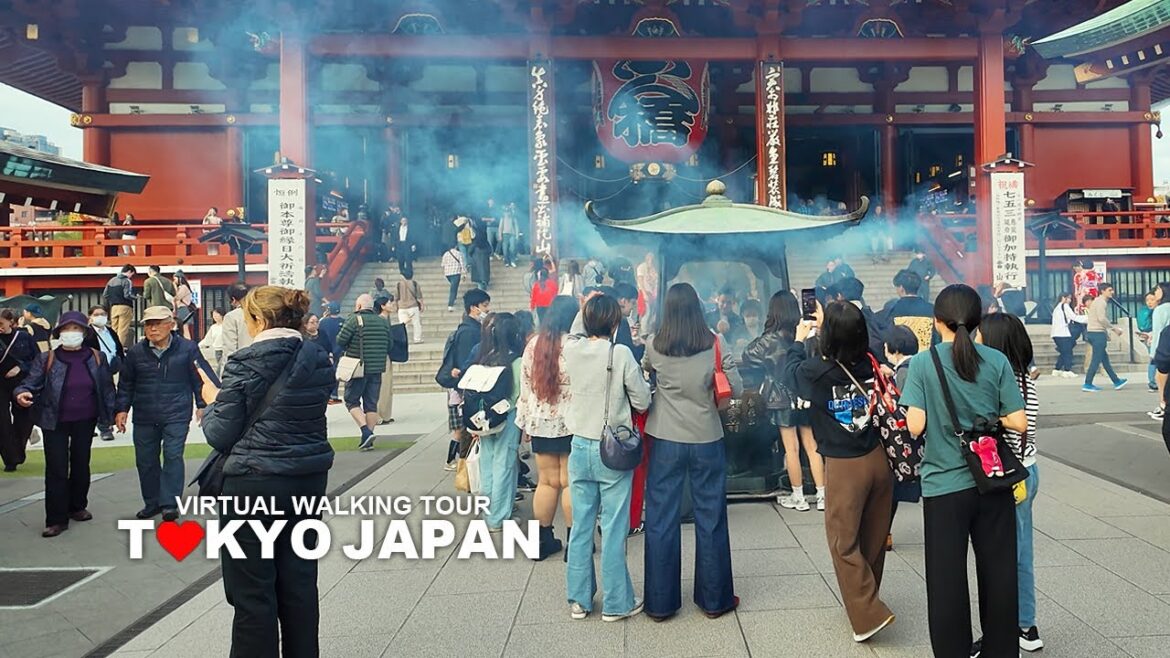 TOKYO CITY TRAVEL 7 - WALKING TOUR Asakusa, Sensoji, Nakamise Street, Tokyo Skytree, Taito City, 4K