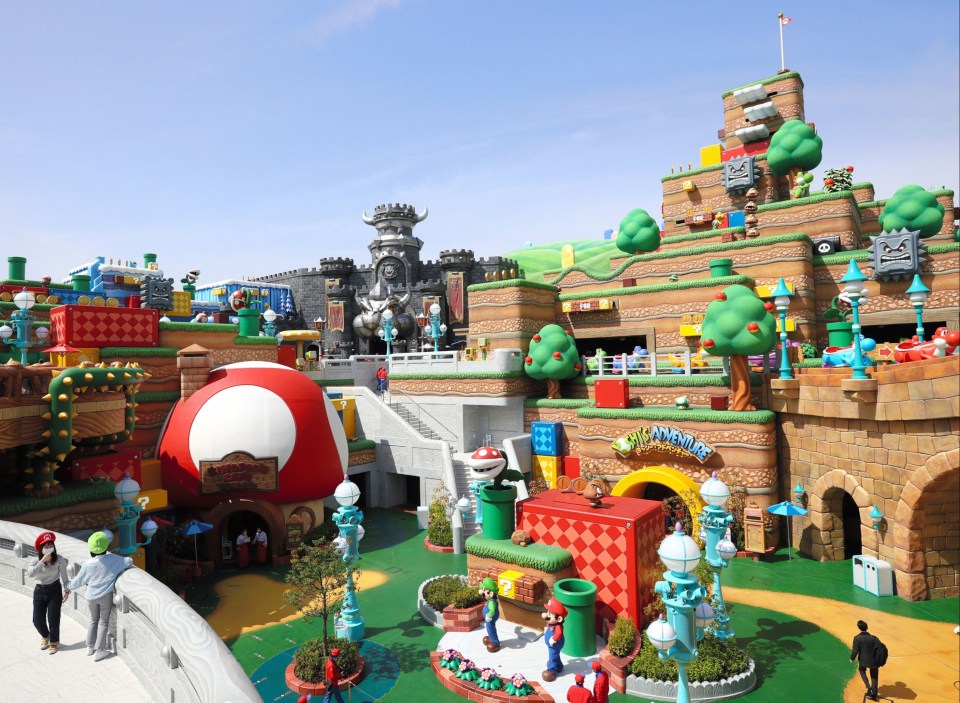 osaka japan march 17 a general view of the super nintendo world new attraction area at the universal studio japan on march 17 2021 in osaka japan