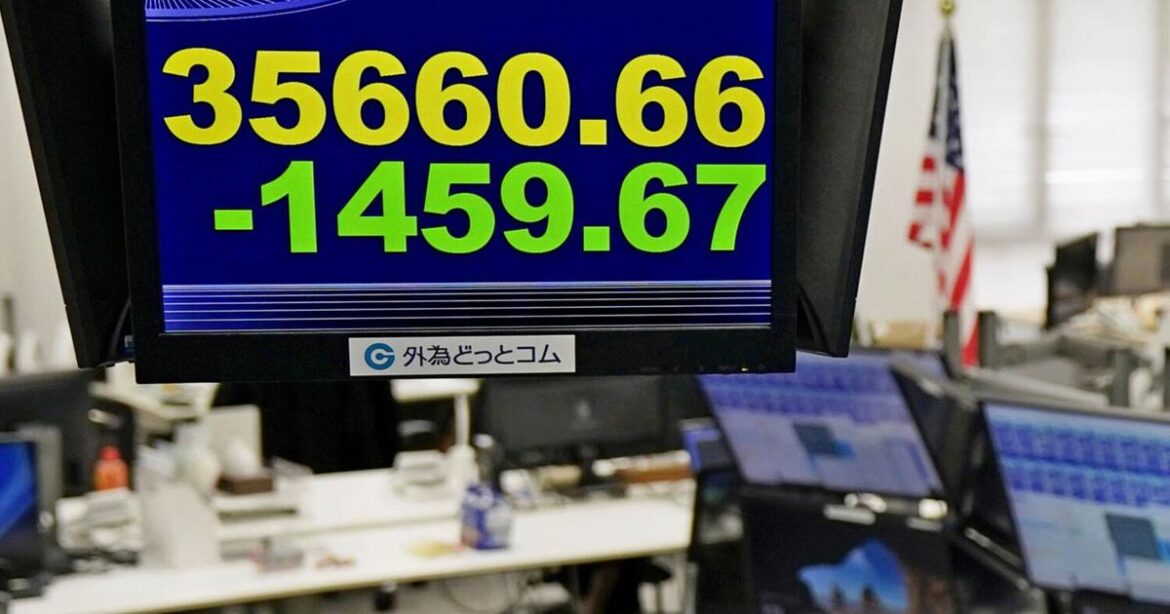 Asian shares are sharply lower, Tokyo and Taiwan tumble 4%, after Wall Street retreat | Nation & World