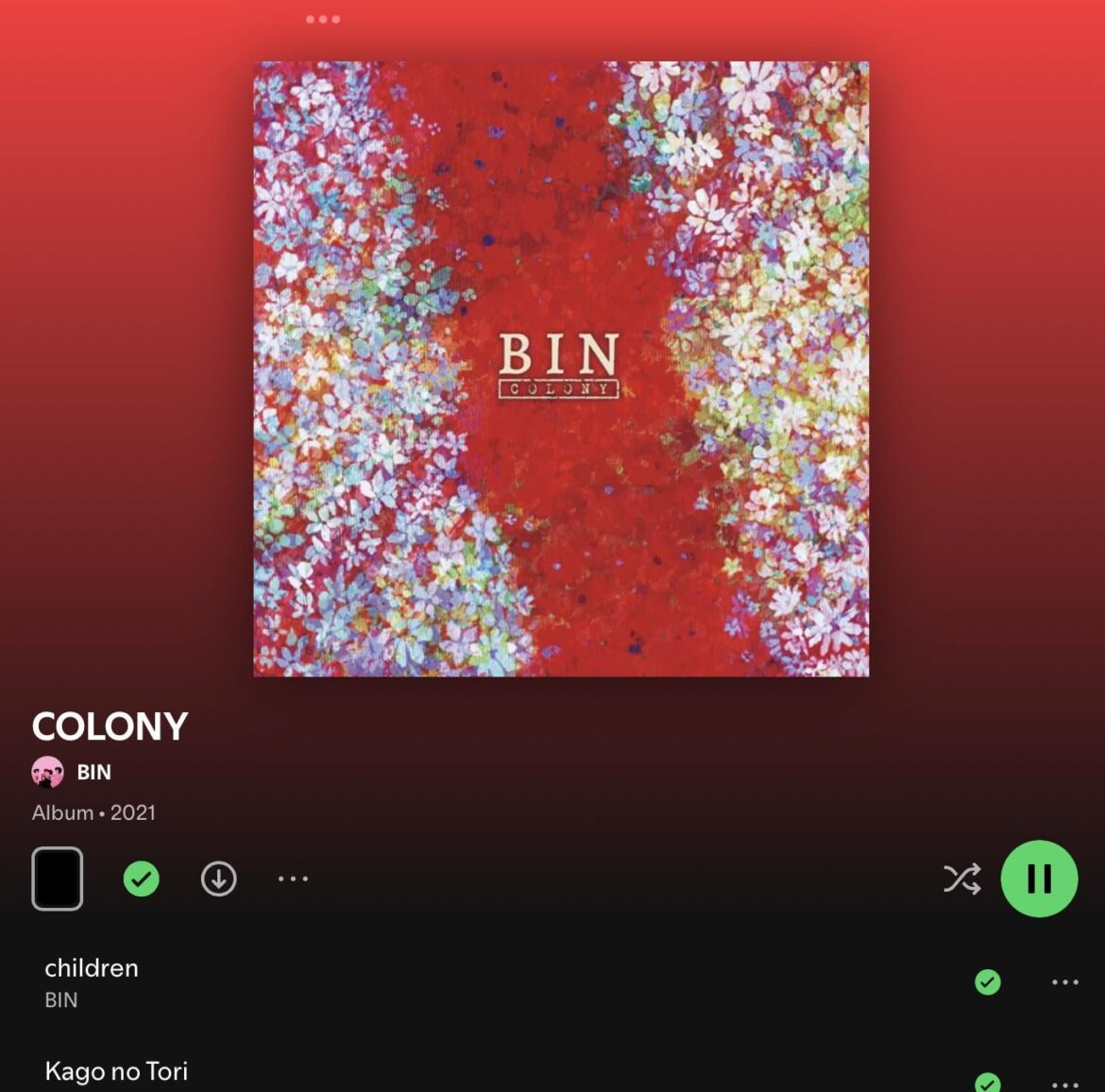 The album COLONY by BIN