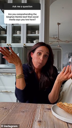 Paltrow invited Meghan round to her home for the first time earlier this week, so that the Duchess could pretend to eat pie for an in-joke in an Instagram video