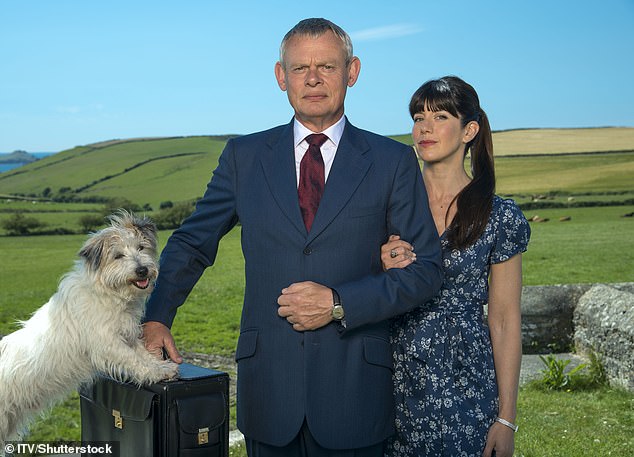 Martin Clunes as Doc Martin and Caroline Catz as Louisa Glasson. 'Doc Martin' TV Series