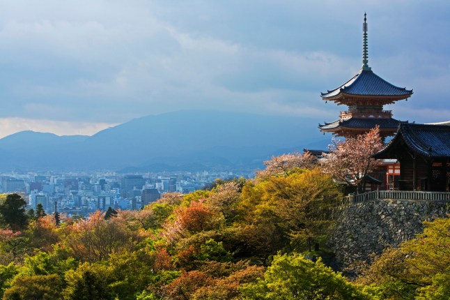View of temple in Kyoto, Japan