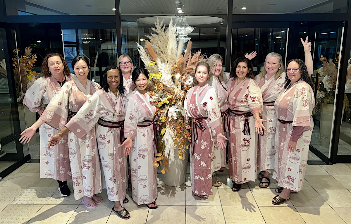 Modelling kimonos at the Motosu Phoenix Hotel. (Pax Global Media)