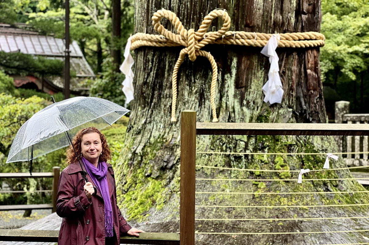 Lise Palermo of Direct Travel at Fujiyoshida Sengen Shrine. (Pax Global Media)