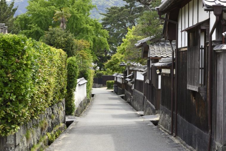 The townscape of Hagi Town in Yamaguchi Prefecture, where the atmosphere of the Edo period remains