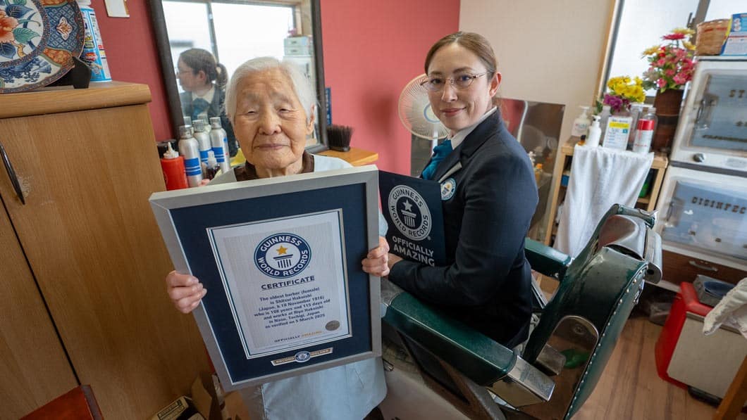 At The Astonishing Age Of 108, Shitsui Hakoishi Has Been Certified As The World's Oldest Female Barber
