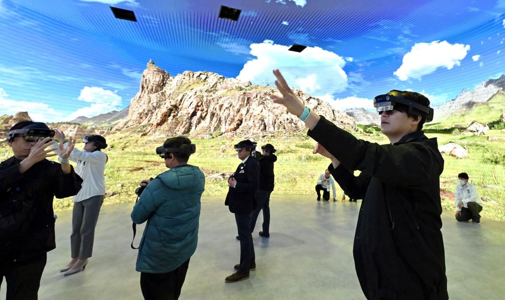 A section of the 2025 World Exposition’s Osaka Healthcare Pavilion that will enable visitors to experience the world of Capcom’s popular video game Monster Hunter with AR goggles. Photo: Kyodo