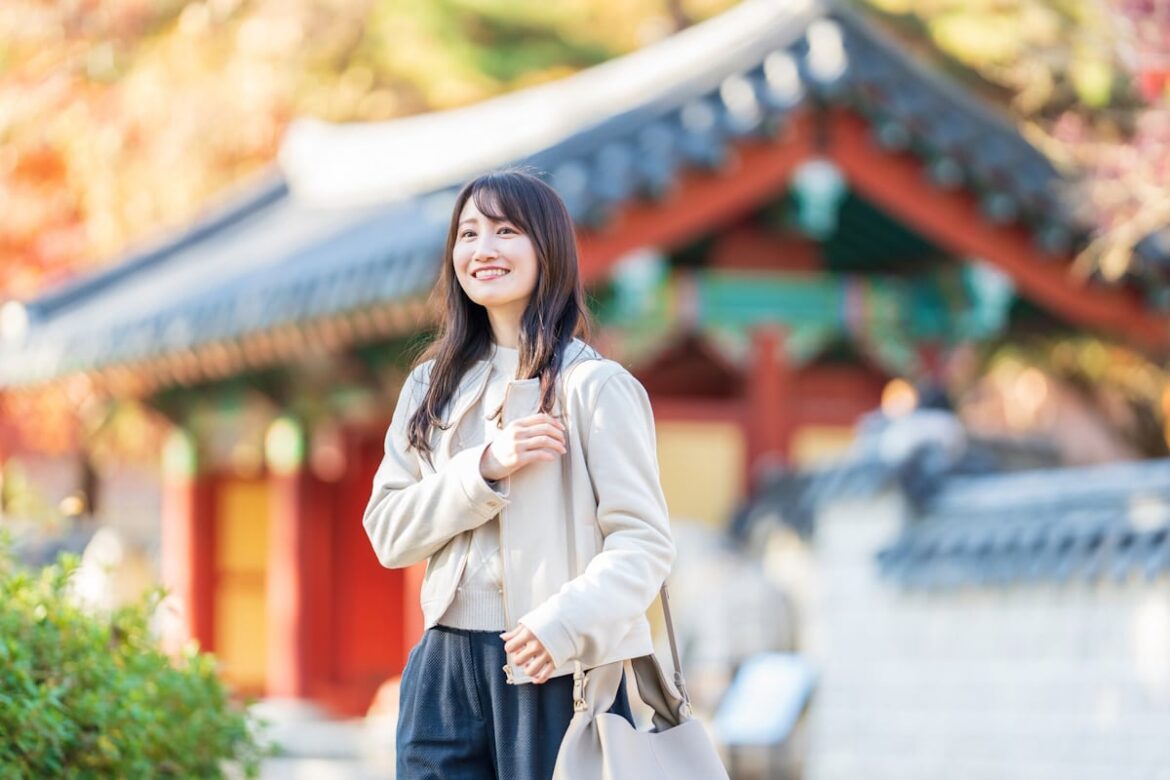 Woman on a solo travel adventure