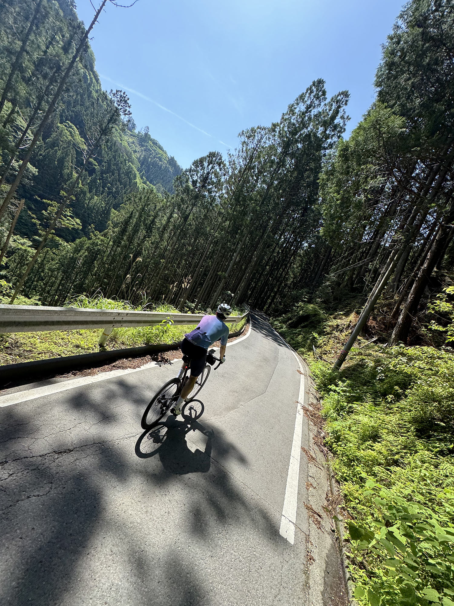 riding mountain roads in Japan.
