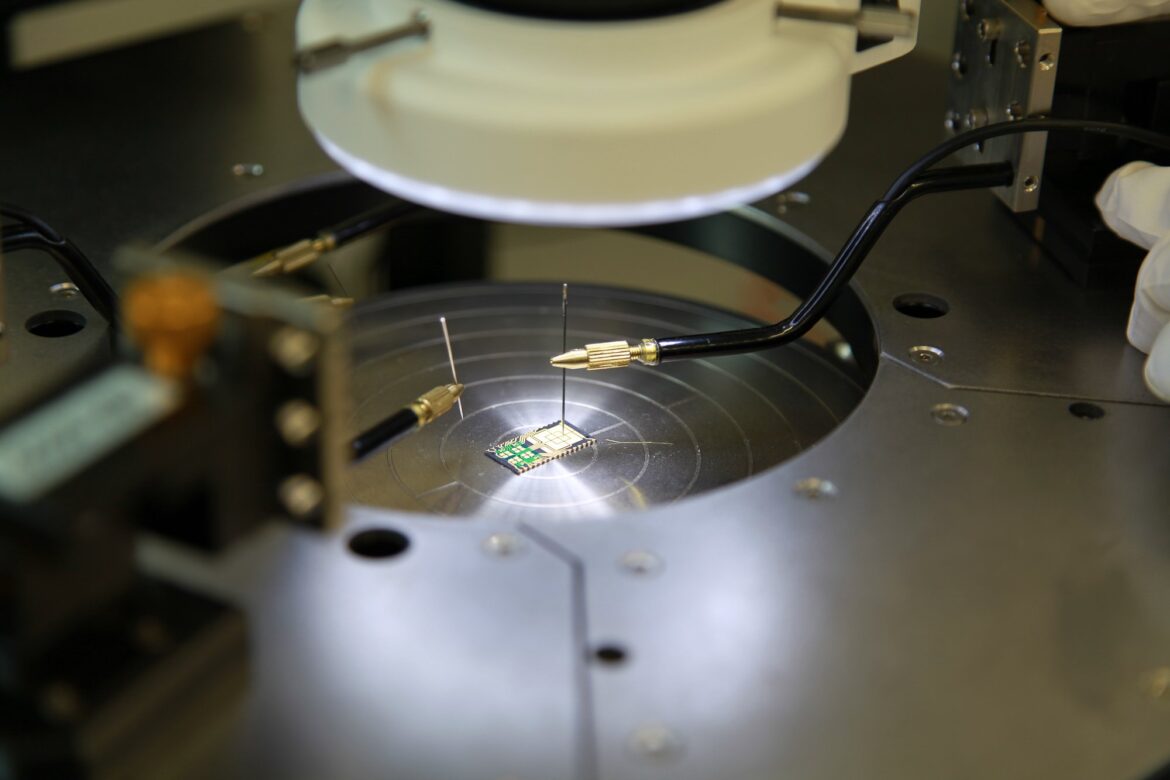 Semiconductor chip fabrication image for article on Japanese industry.