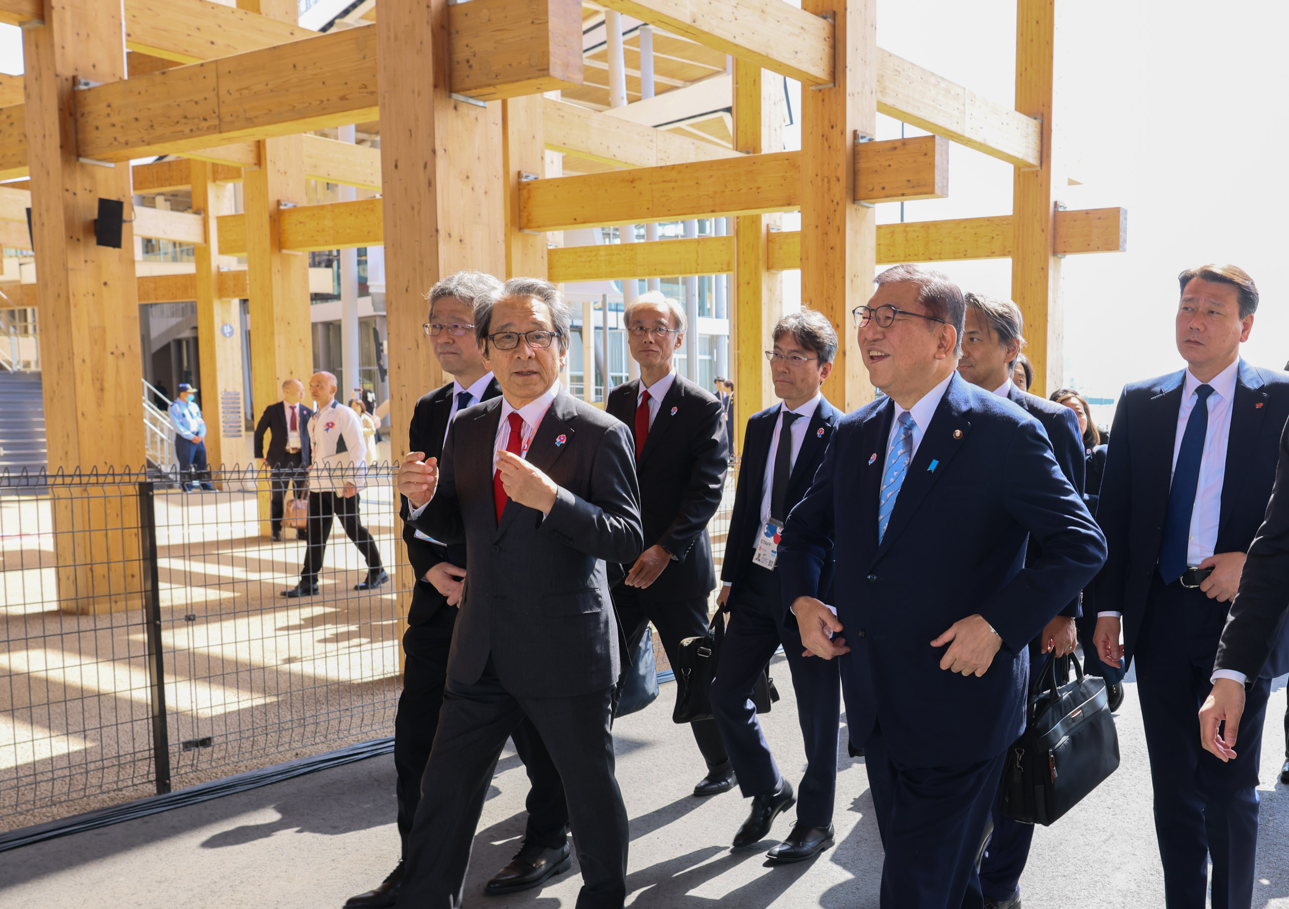 Prime Minister Ishiba observing the venue of Expo 2025 Osaka, Kansai, Japan (1)