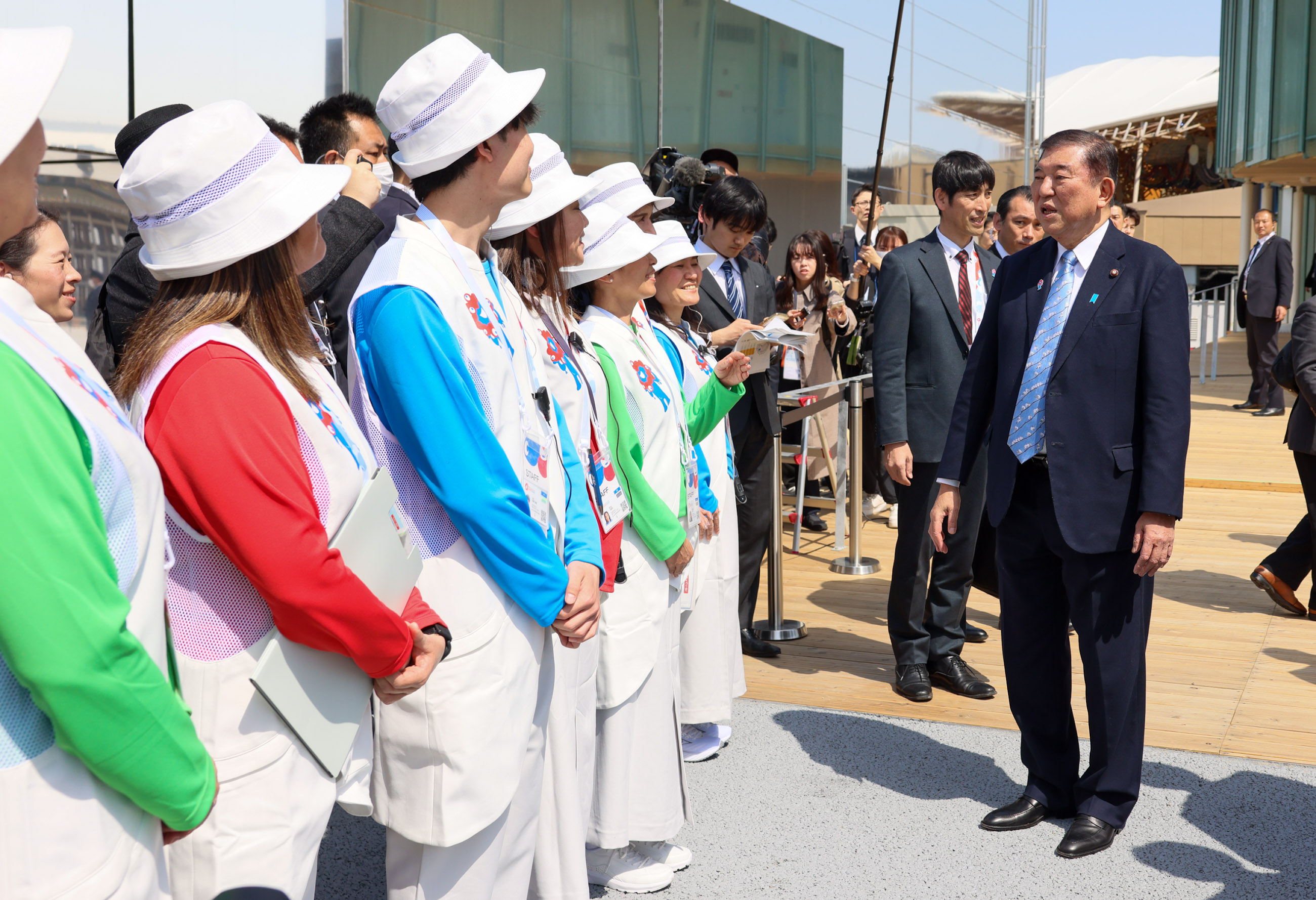 Prime Minister Ishiba observing the venue of Expo 2025 Osaka, Kansai, Japan (4)