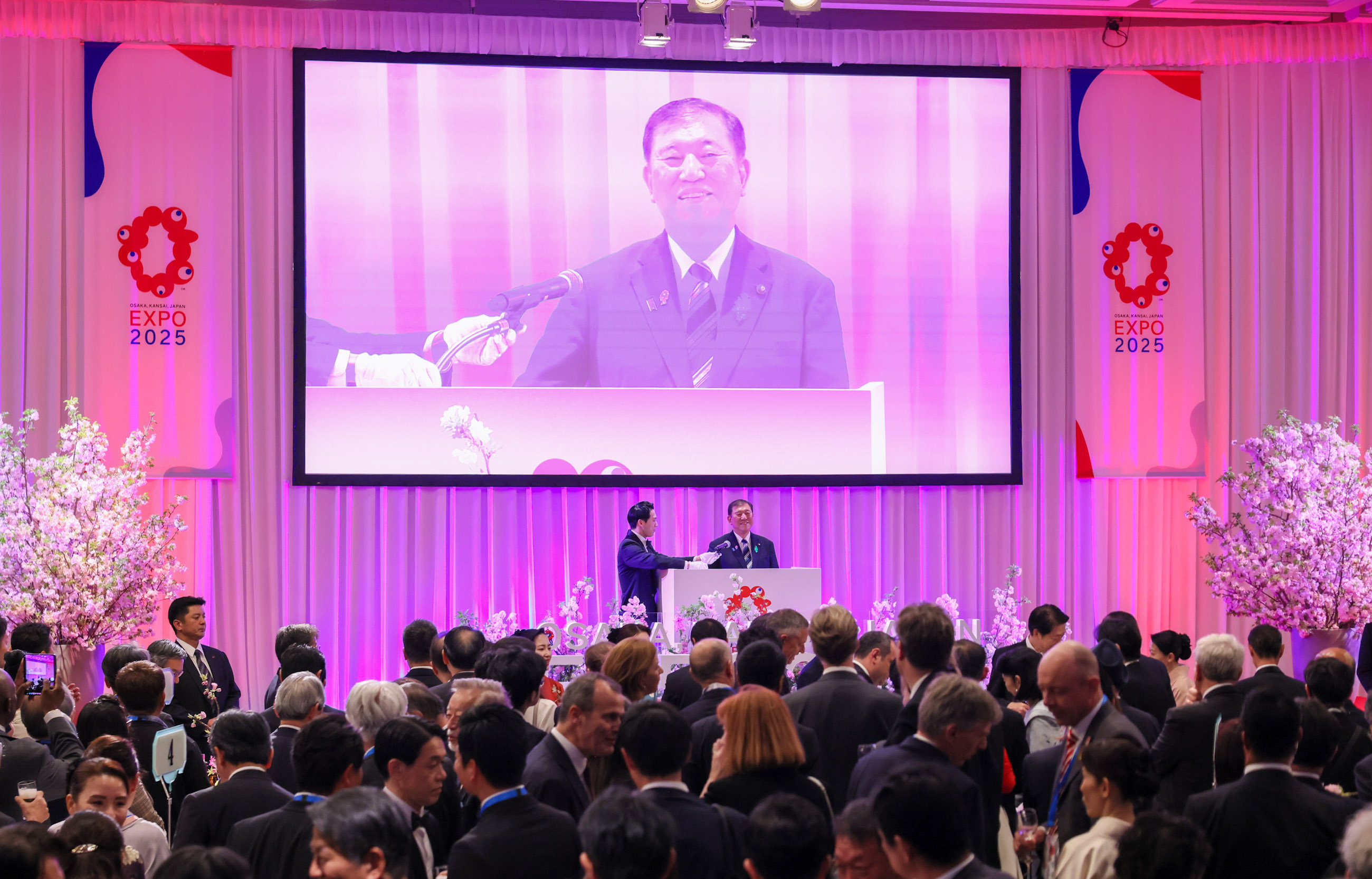 Prime Minister Ishiba delivering an address at a reception (1)