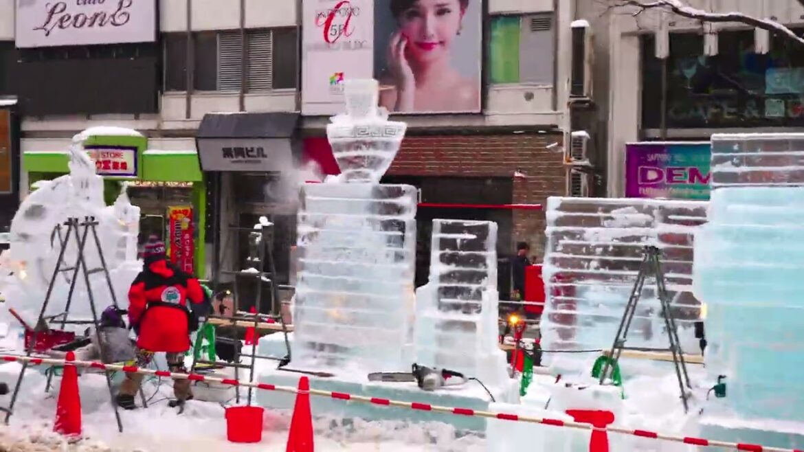 Japan | Walking in winter Sapporo (4K)