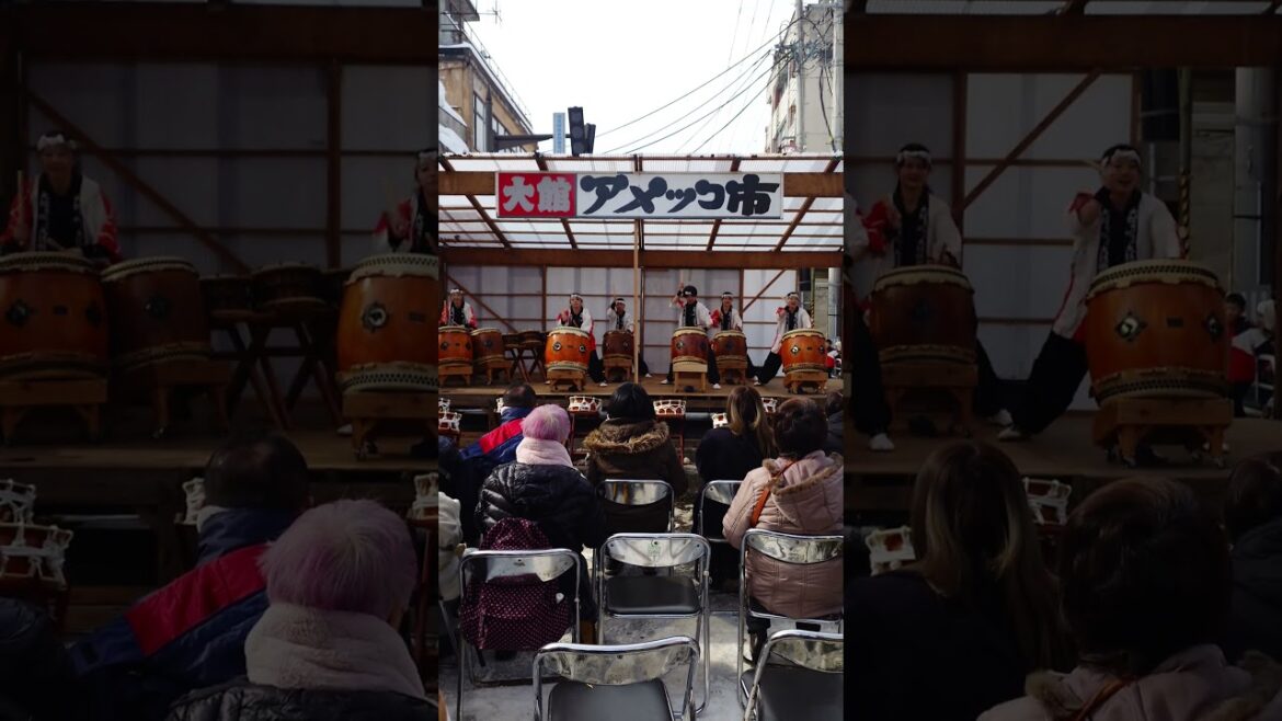 #曲げわっぱ太鼓  @  #大館  #アメッコ市  2025.2.8  その4　#太鼓 #秋田 #大館 #akita #odate #drum