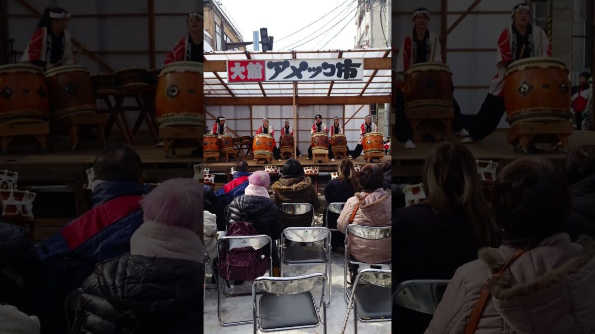 #曲げわっぱ太鼓  @  #大館  #アメッコ市  2025.2.8  その5　#太鼓 #秋田 #大館 #akita #odate #drum