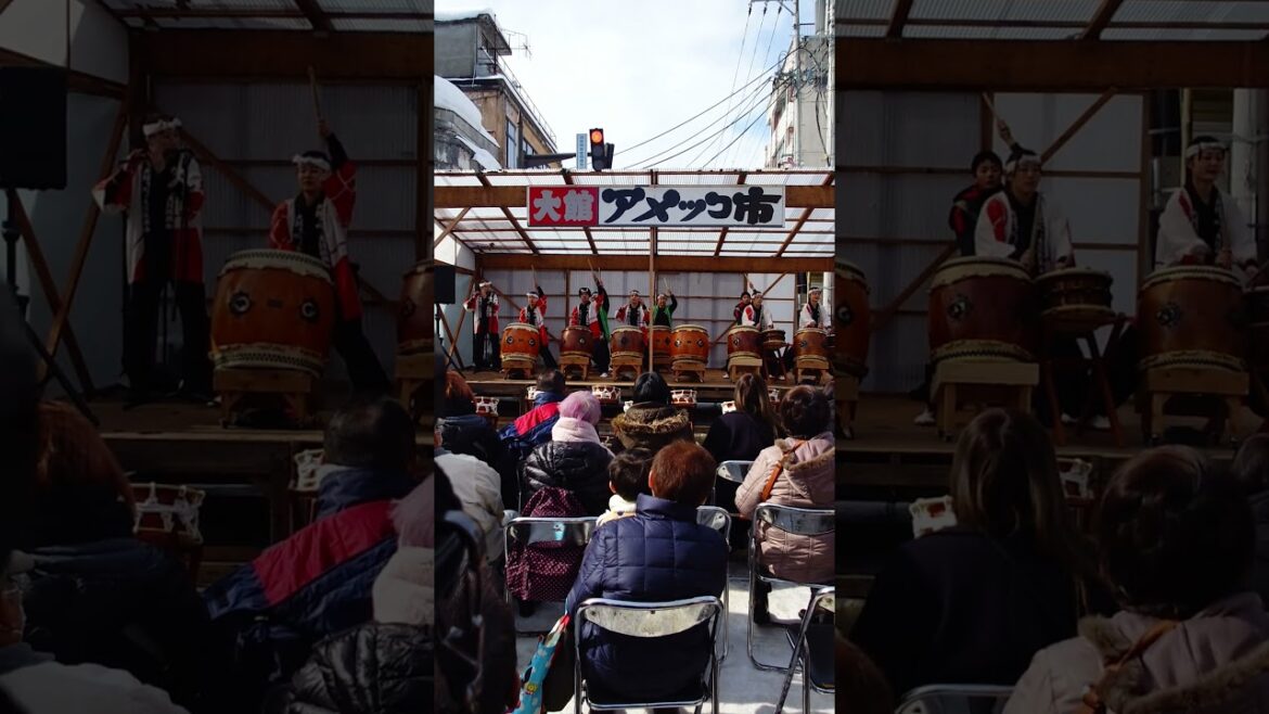 #曲げわっぱ太鼓  @  #大館  #アメッコ市  2025.2.8  その2　#太鼓 #秋田 #大館 #akita #odate #drum