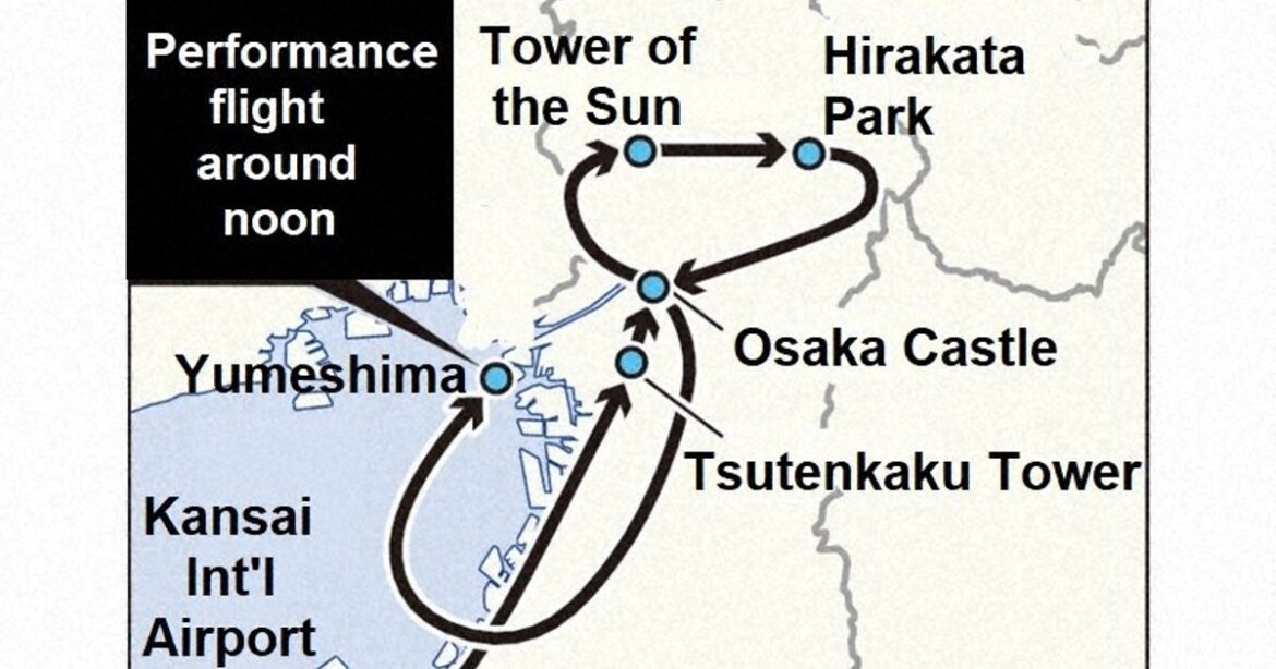 Blue Impulse jets to fly over iconic Tower of the Sun, Osaka Castle on Expo opening day