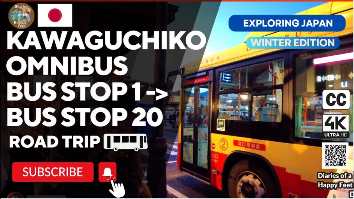 DFH : 🚌  Red Line Bus Kawaguchicko Mt Fuji Evening Tour  河口湖 Japan 🇯🇵🗾 [4K]  #kawaguchiko #japanbus