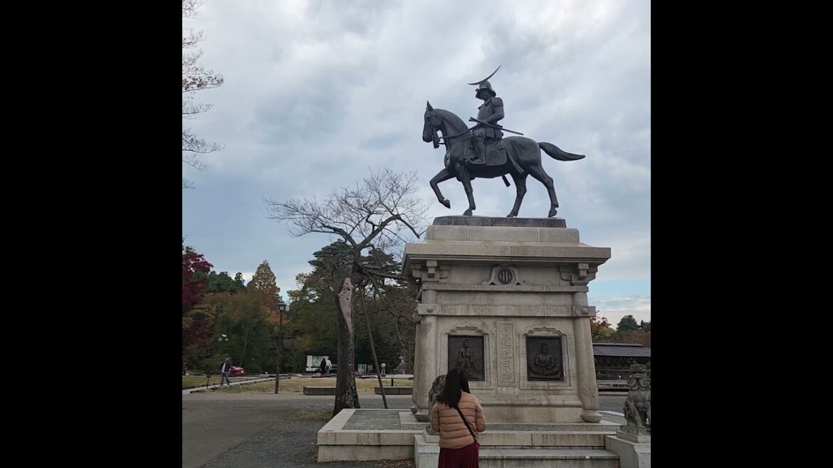 Date Masamune statue, Sendai Castle 2024  #japan #travel