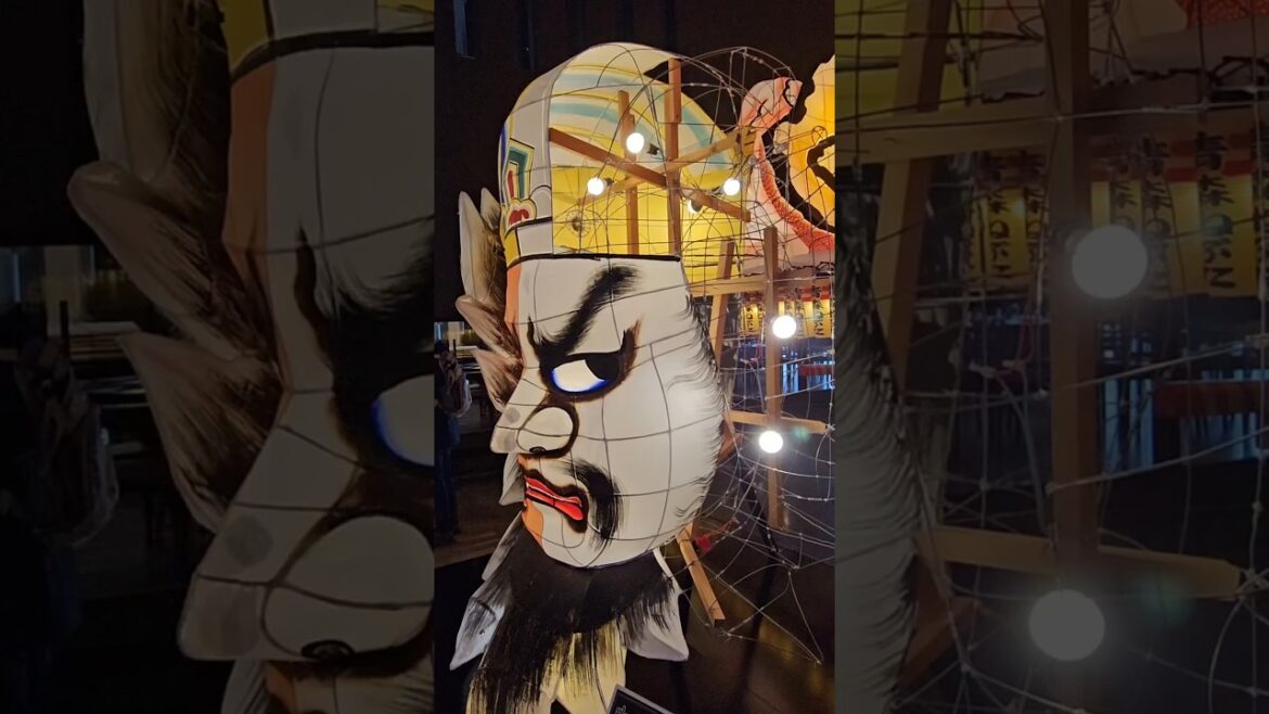 Nebuta float showing its wiring and lighting in Aomori #shorts