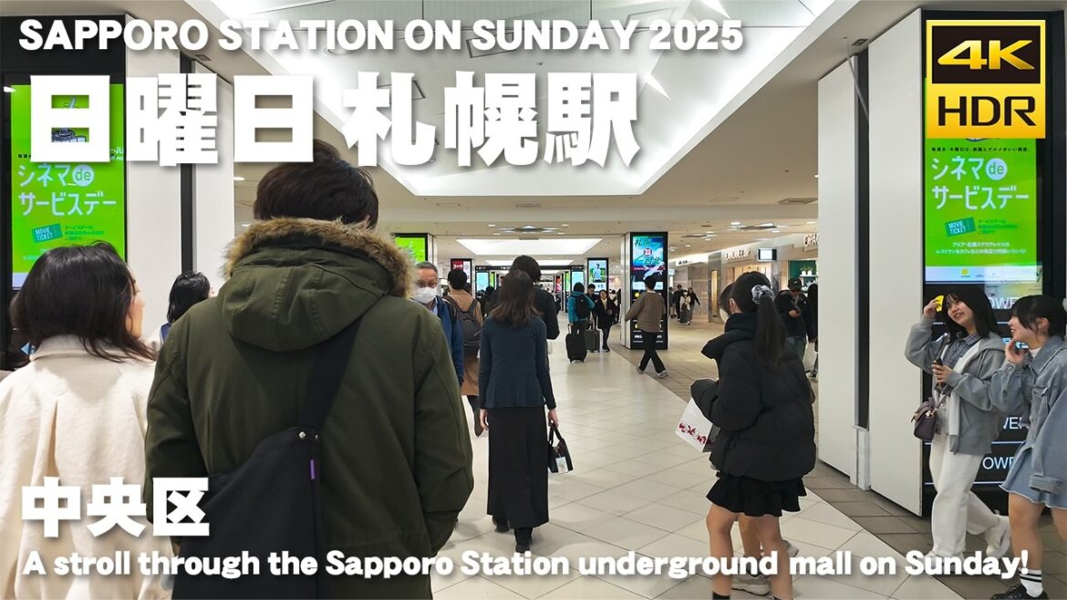 🇯🇵日曜日 札幌駅 春の散歩 2025 / 日本 北海道 札幌市 [4K HDR Binaural ASMR]