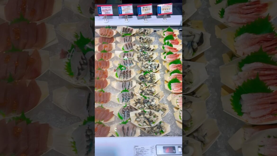 糸満漁協おさかなセンターの平均的な品質の刺身 🐠 #travel #shorts #japan #okinawa #sashimi #日本 #沖縄