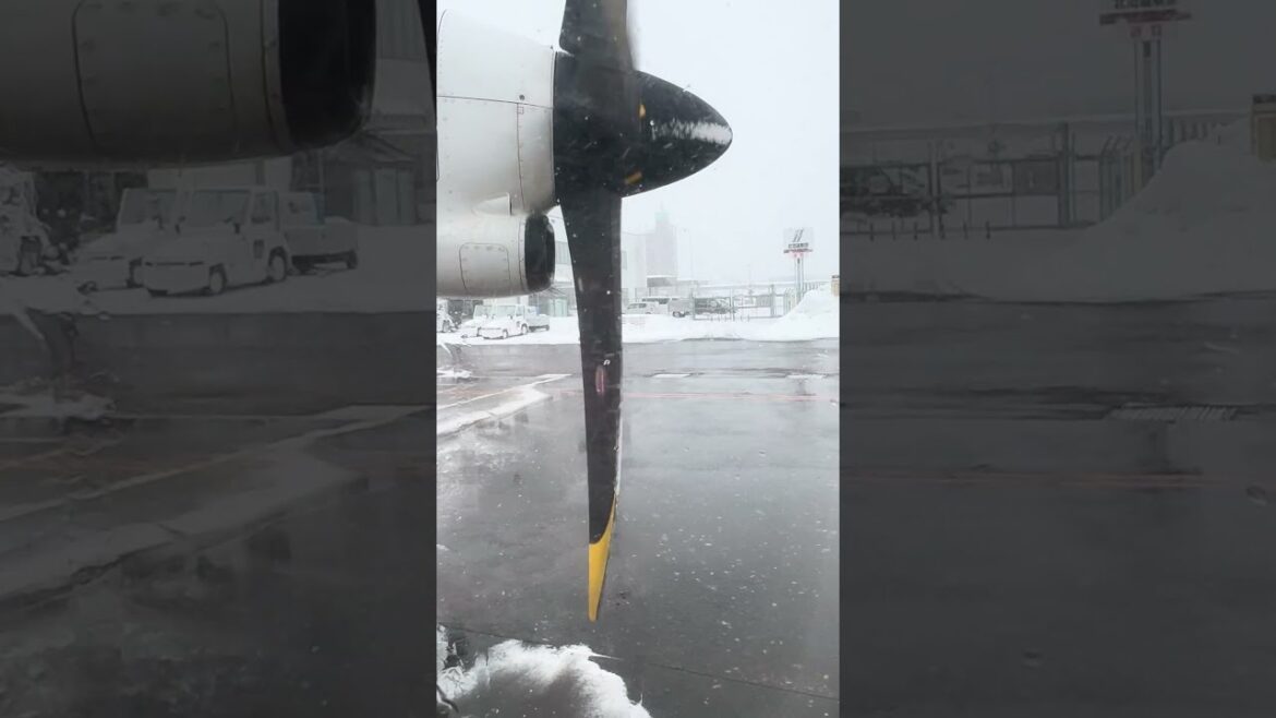 ATR 42-600 Startup in the Snow - Feb 2025 #atr #sapporo #japan #airplane #snow #turboprop