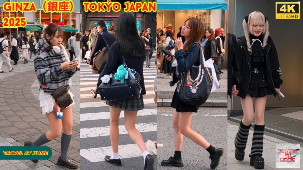 4K HDR Japan travel 2025 | Walk in Ginza（銀座）Tokyo Japan |  Relaxing Natural City ambience