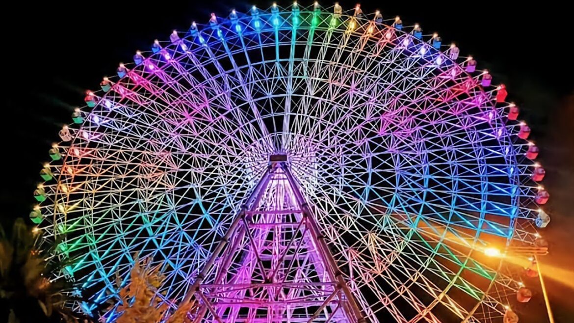 🇯🇵 OSAKA JAPAN, RIDING JAPAN’S GIANT TEMPOZAN FERRIS WHEEL, BEAUTIFUL VIEW OF OSAKA, 4K HDR