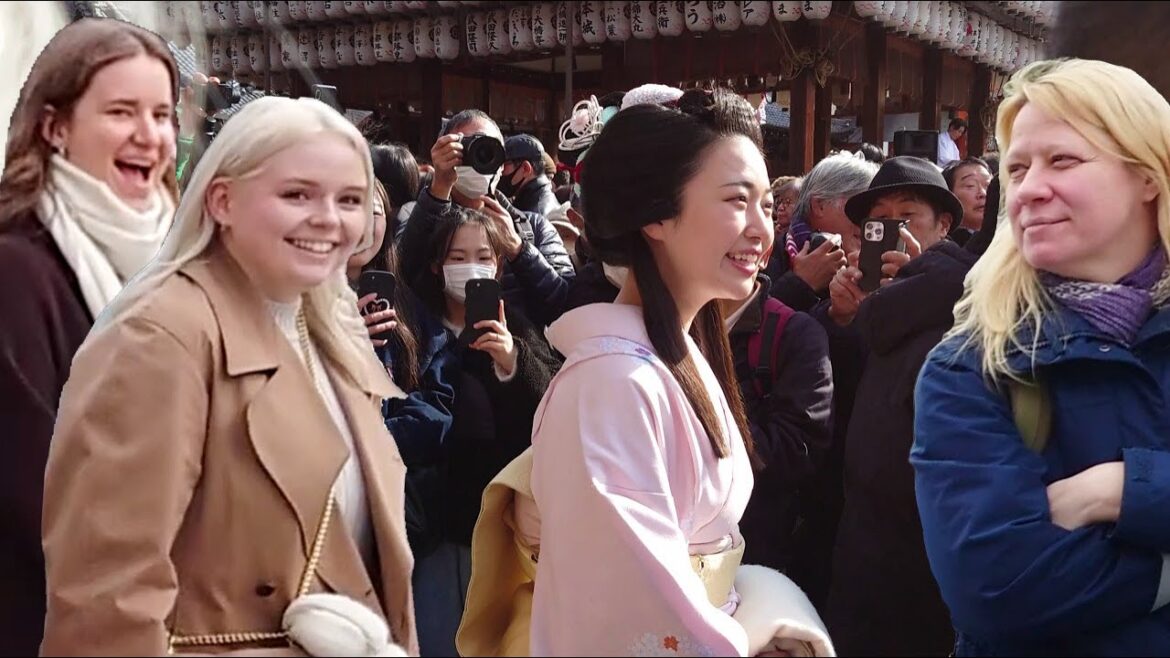 人生初！京都祇園、八坂神社に旧正月の初詣に来られた舞妓さんに初めて出会った外国人観光客 | 最高の日本旅行を満喫 | 海外の反応