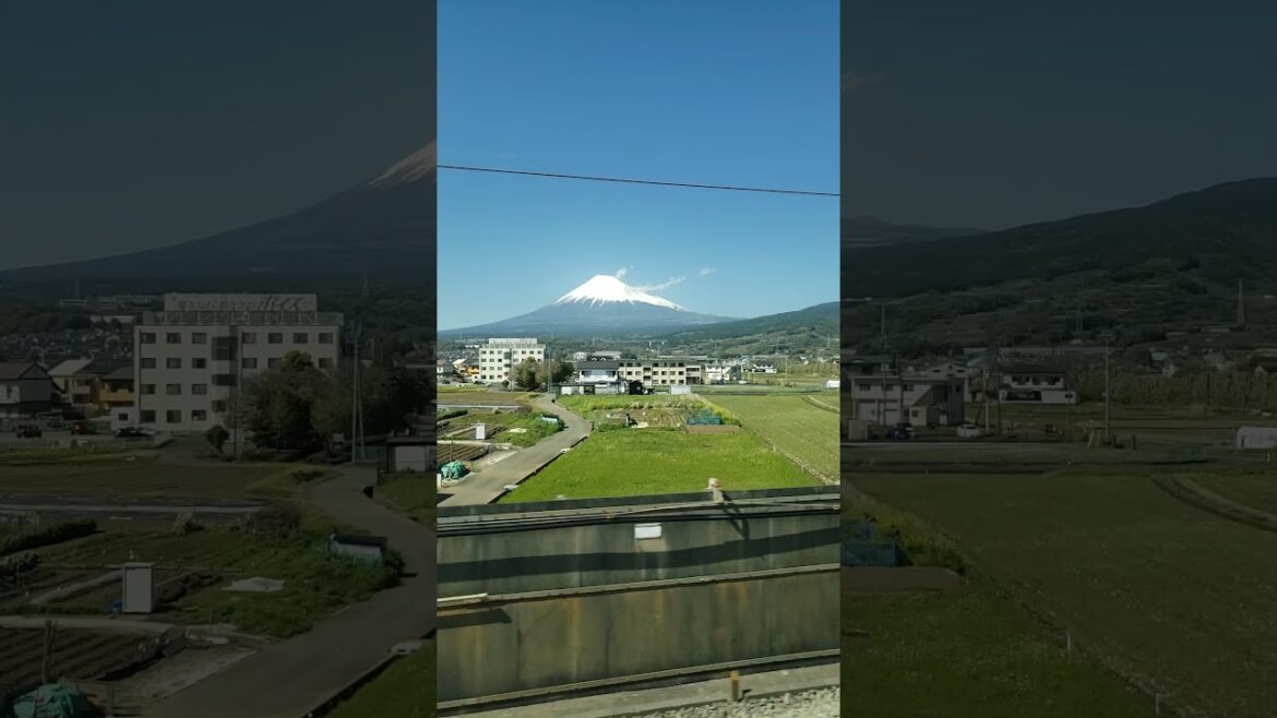 Fuji mountain.  view from the bullet train
