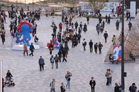 People walk around the venue of the Expo 2025 Osaka, Kansai in Osaka's Konohana Ward, April 16, 2025, on the fourth day of its opening. (Mainichi/Rintaro Nagasawa)