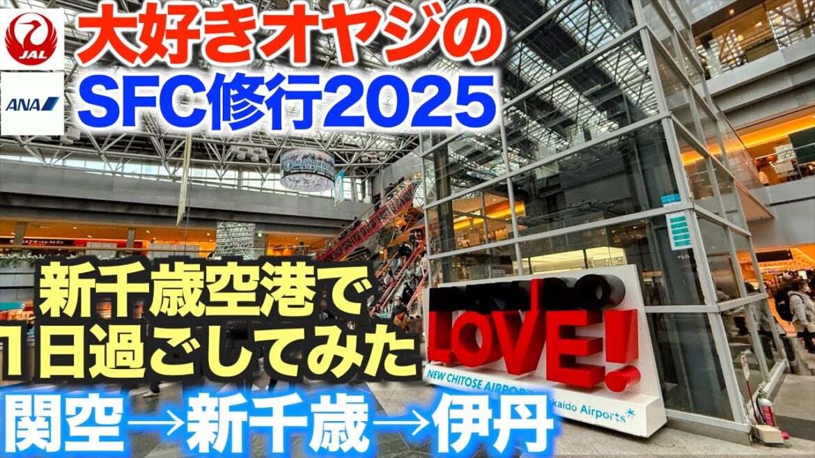 【SFC修行2025】PPがビミョーに足りないことが判明！急遽タイムセールでゲットしたチケット。1日新千歳空港で遊んでみた！関空→新千歳→伊丹