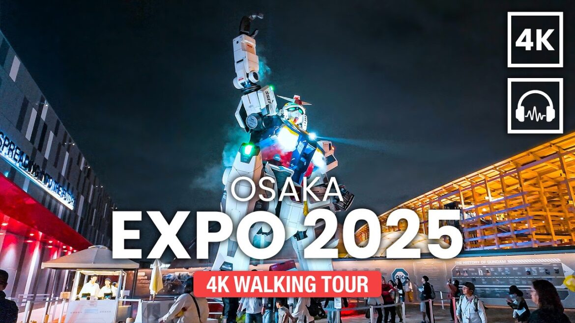 Osaka World Expo 2025 🇯🇵 - Nighttime Cinematic Walking Tour - All Pavilions【4K HDR 60FPS】